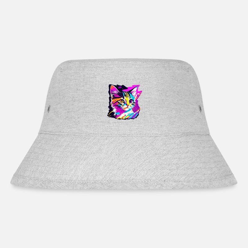 colored kitten, cat - Stanley/Stella Recycled Bucket Hat - heather grey
