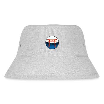 Rotes Torii-Tor auf Blue Hills - Digitale Zeichnung - Stanley/Stella recycelter Bucket Hat - Grau meliert - Vorne