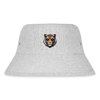 Tiger mit Sonnenbrille - Stanley/Stella recycelter Bucket Hat - Grau meliert - Vorne