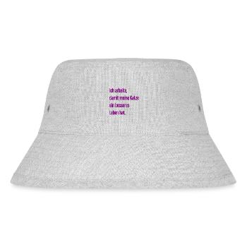 Für ein besseres Katzenleben arbeite ich! - Stanley/Stella recycelter Bucket Hat - Grau meliert - Vorne