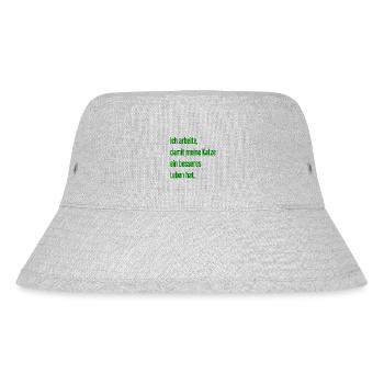 Für ein besseres Katzenleben arbeite ich! - Stanley/Stella recycelter Bucket Hat - Grau meliert - Vorne