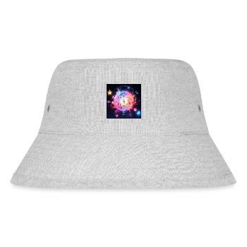 Die bunte Sternenkonstellation - Stanley/Stella recycelter Bucket Hat - Grau meliert - Vorne