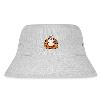 Humorvoller Buddha - Stanley/Stella recycelter Bucket Hat - Grau meliert - Vorne