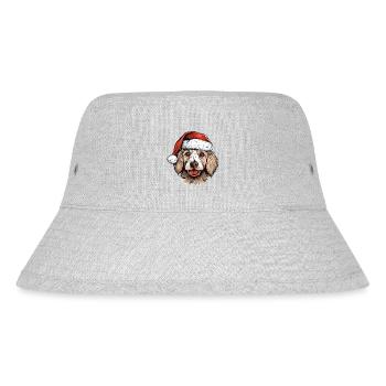 Chien mignon avec cadeau Kawaii chapeau de père Noël - Bob recyclé Stanley/Stella - gris chiné - Devant