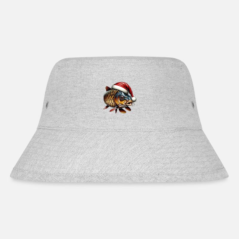 Carpe festive avec chapeau de père Noël - Bob recyclé Stanley/Stella - gris chiné