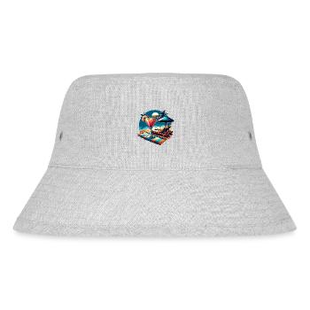 Cocktail am Strand: Farbenspiel auf dem Handtuch - Stanley/Stella recycelter Bucket Hat - Grau meliert - Vorne