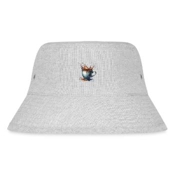 Coffee Splashes: Artistic Cup Illustration - Stanley/Stella Recycled Bucket Hat - heather grey - Front