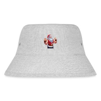 Bath Santa Claus Muscles Strong Christmas - Stanley/Stella Recycled Bucket Hat - heather grey - Front