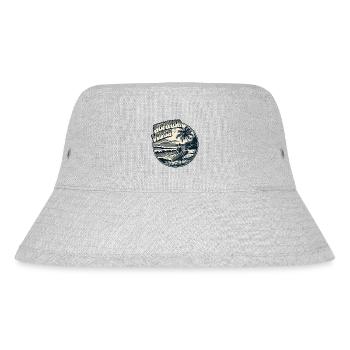 Retro Surfer Sommer Palmen Strand Sonne Urlaub - Stanley/Stella recycelter Bucket Hat - Grau meliert - Vorne