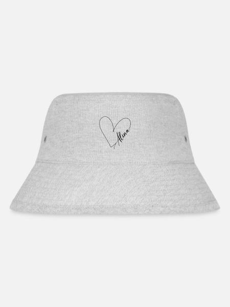 Alina Name Herzlinie - Stanley/Stella recycelter Bucket Hat - Grau meliert
