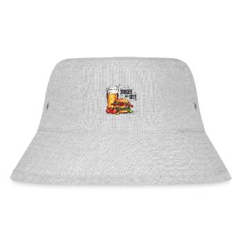 Burger And Beer Food Alcohol Funny Sayings - Stanley/Stella Recycled Bucket Hat - heather grey - Front