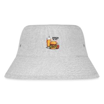 Burger And Beer Essen Alkohol Lustige Sprüche - Stanley/Stella recycelter Bucket Hat - Grau meliert - Vorne