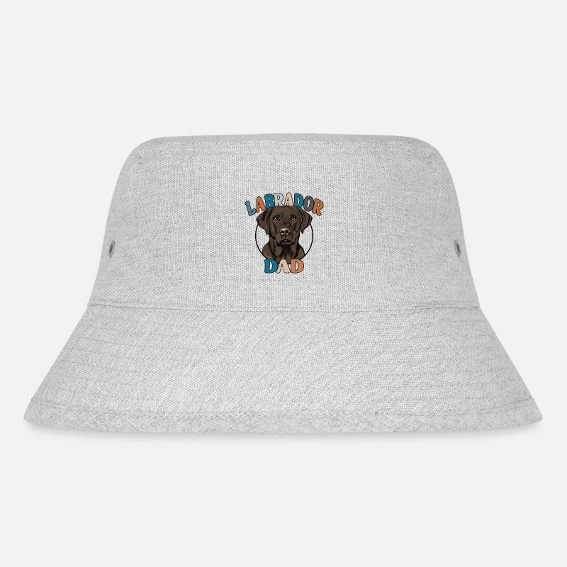 Chocolate Labrador Dad Hunde Hund Labbi Wilsigns - Stanley/Stella recycelter Bucket Hat - Grau meliert