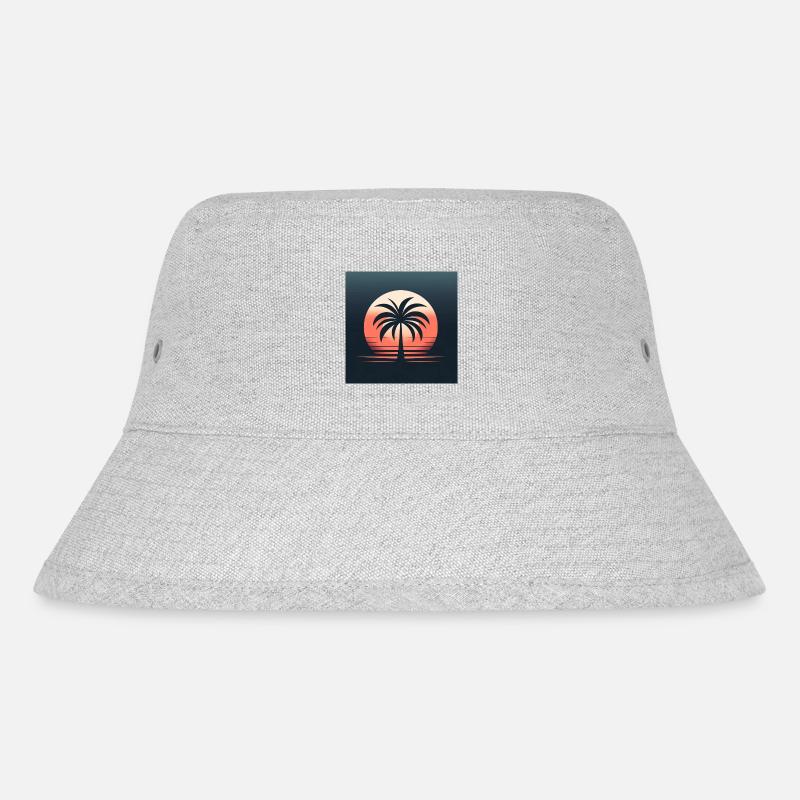 Palm tree - Stanley/Stella Recycled Bucket Hat - heather grey