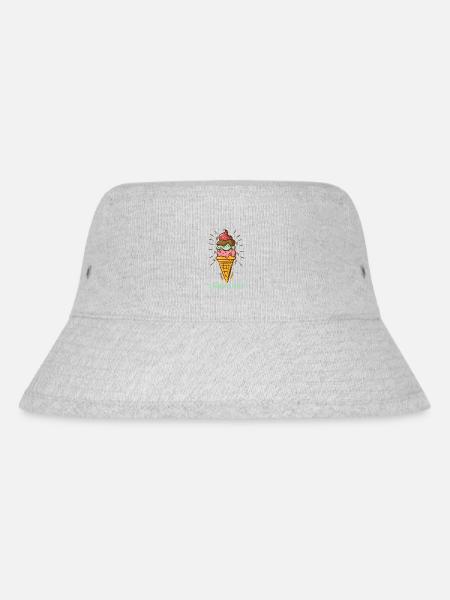 Eis Summer is here Eiscreme Eisdiele Sommerzeit - Stanley/Stella recycelter Bucket Hat - Grau meliert