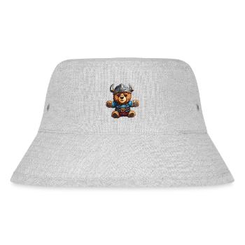 Teddybär / Kuscheltier / Stofftier / Geschenkidee - Stanley/Stella recycelter Bucket Hat - Grau meliert - Vorne