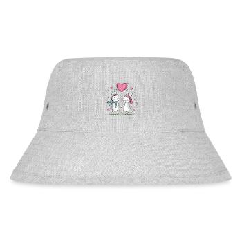Lustiges Hasen Pärchen Liebespaar Valentinstag - Stanley/Stella recycelter Bucket Hat - Grau meliert - Vorne