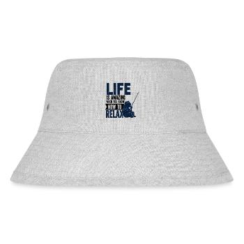 Angler Angelhaken Angelrute Sportfischer - Stanley/Stella recycelter Bucket Hat - Grau meliert - Vorne