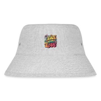 Peace And Love Hippie 1960s 1970s - Stanley/Stella Recycled Bucket Hat - heather grey - Front