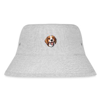 Beagle Dog Breed Watercolor Cartoon Kawaii Clipart - Stanley/Stella Recycled Bucket Hat - heather grey - Front