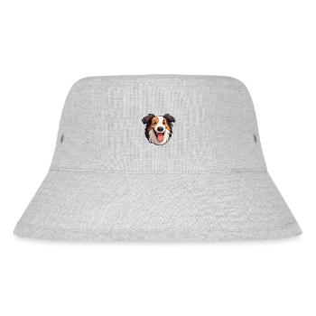 Collie Dog Breed Watercolor Cartoon Kawaii Clipart - Stanley/Stella Recycled Bucket Hat - heather grey - Front
