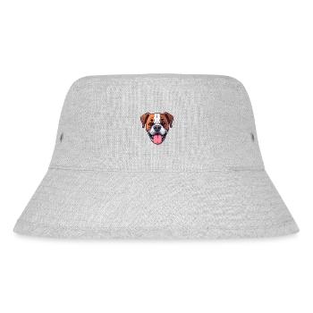 Boxer Hund Rasse Aquarell Cartoon Kawaii Clipart - Stanley/Stella recycelter Bucket Hat - Grau meliert - Vorne