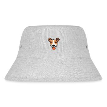 Glatte Foxterrier-Hunderasse Aquarell-Karikatur Ka - Stanley/Stella recycelter Bucket Hat - Grau meliert - Vorne