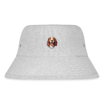 Welsh Springer Spaniel Dog Breed Watercolor Cartoo - Stanley/Stella Recycled Bucket Hat - heather grey - Front