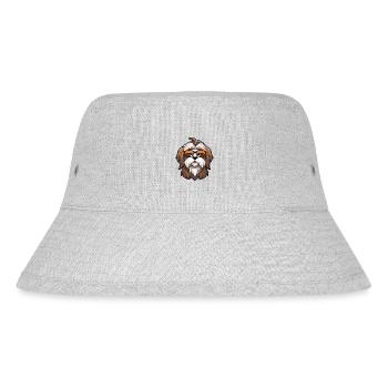 Tibet Terrier Hunderasse Aquarell Karikatur Kawai - Stanley/Stella recycelter Bucket Hat - Grau meliert - Vorne