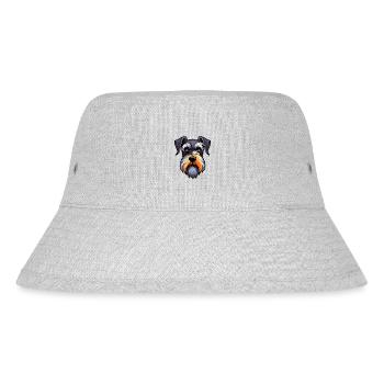 Schnauzer Dog Breed Watercolor Cartoon Kawaii Colo - Stanley/Stella Recycled Bucket Hat - heather grey - Front