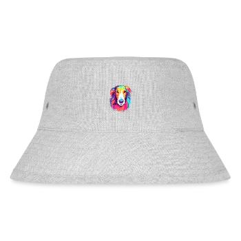 Borzoi Dog Breed Watercolor Cartoon Kawaii Colorfu - Stanley/Stella Recycled Bucket Hat - heather grey - Front