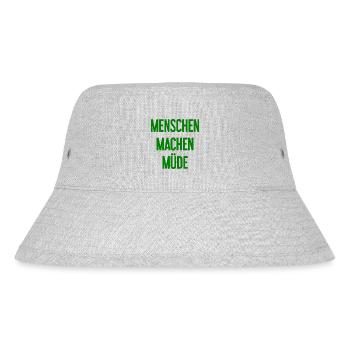 Menschen machen müde - Lustiger Spruch - Stanley/Stella recycelter Bucket Hat - Grau meliert - Vorne