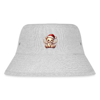 Teddybär Engel-süßer Begleiter der Weihnachtszeit - Stanley/Stella recycelter Bucket Hat - Grau meliert - Vorne