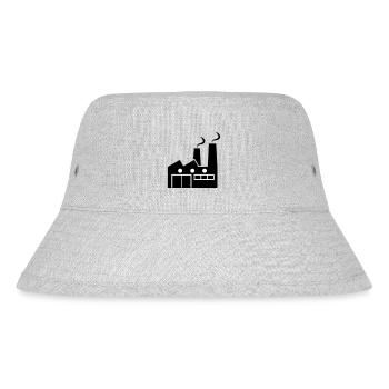 Abstract geometric line art of a factory - Stanley/Stella Recycled Bucket Hat - heather grey - Front