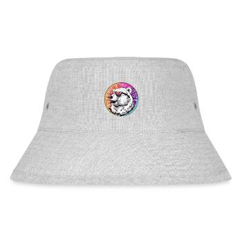 Bär mit Sonnenbrille im Neon-Design - Stanley/Stella recycelter Bucket Hat - Grau meliert - Vorne