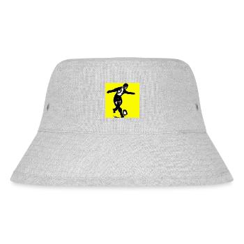 Fußball-Silhouette auf leuchtendem Gelb - Stanley/Stella recycelter Bucket Hat - Grau meliert - Vorne