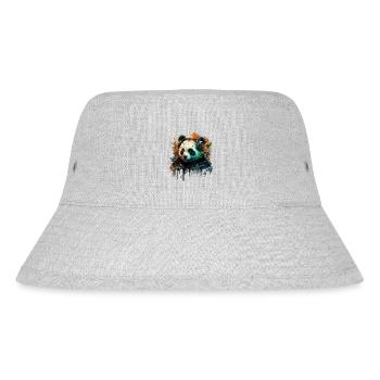 Panda im Einklang mit der Musik - Stanley/Stella recycelter Bucket Hat - Grau meliert - Vorne