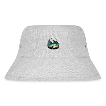 Landscape Deer | Mountains | Sun - Stanley/Stella Recycled Bucket Hat - heather grey - Front