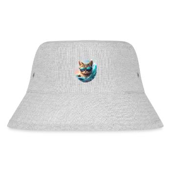 Surf Cat - Stanley/Stella Recycled Bucket Hat - heather grey - Front