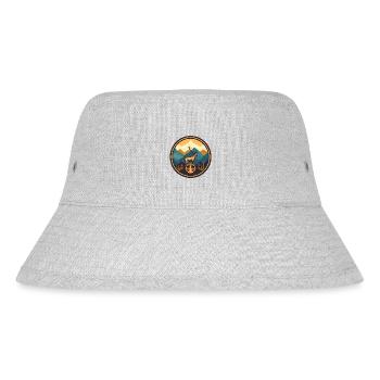 Berge mit Hirsch - Stanley/Stella recycelter Bucket Hat - Grau meliert - Vorne