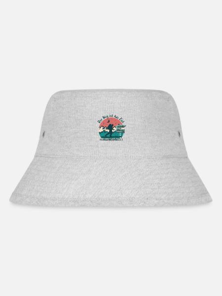 Der Weg ist das Ziel Fernwanderweg E5 Transalp - Stanley/Stella recycelter Bucket Hat - Grau meliert