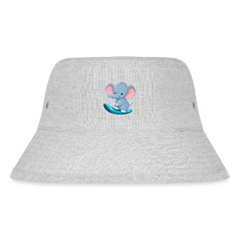 Surfer Elephant, Adventurous Animal Design - Stanley/Stella Recycled Bucket Hat - heather grey - Front
