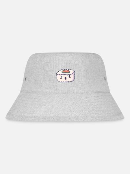 Piece of happy kawaii sushi - Stanley/Stella Recycled Bucket Hat - heather grey