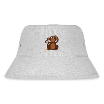 Affe - Stanley/Stella recycelter Bucket Hat - Grau meliert - Vorne