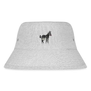 zebra horse safari serengeti africa afrika pferd12 - Stanley/Stella recycelter Bucket Hat - Grau meliert - Vorne
