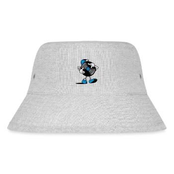Schallplatte beim Scratchen - Stanley/Stella recycelter Bucket Hat - Grau meliert - Vorne