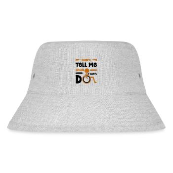 Rollstuhl Rollstuhlfahrer Beinamputation - Stanley/Stella recycelter Bucket Hat - Grau meliert - Vorne