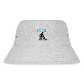 Rollstuhl - Stanley/Stella recycelter Bucket Hat - Grau meliert - Vorne