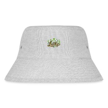 Lucky St Patricks Day, Leopard leaf clover - Stanley/Stella Recycled Bucket Hat - heather grey - Front