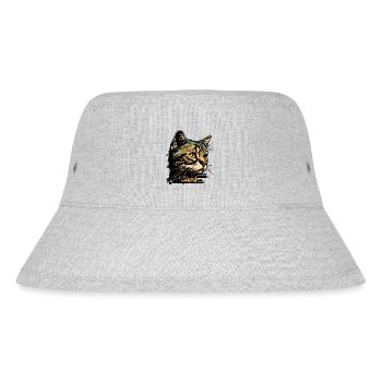 Mimi die Katze - Stanley/Stella recycelter Bucket Hat - Grau meliert - Vorne